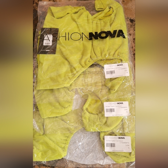 Fashion Nova- We Mesh Together Tube Bodysuit (Lime) *NEW* - Picture 6 of 9